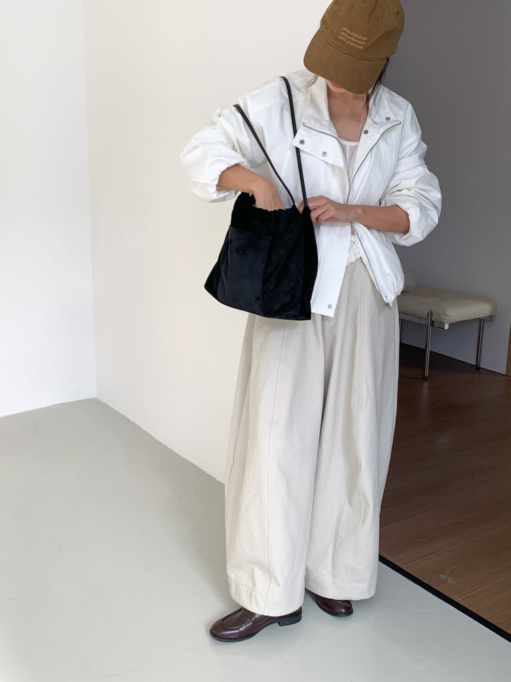 Stella Soft Suede Gather Bucket Bag