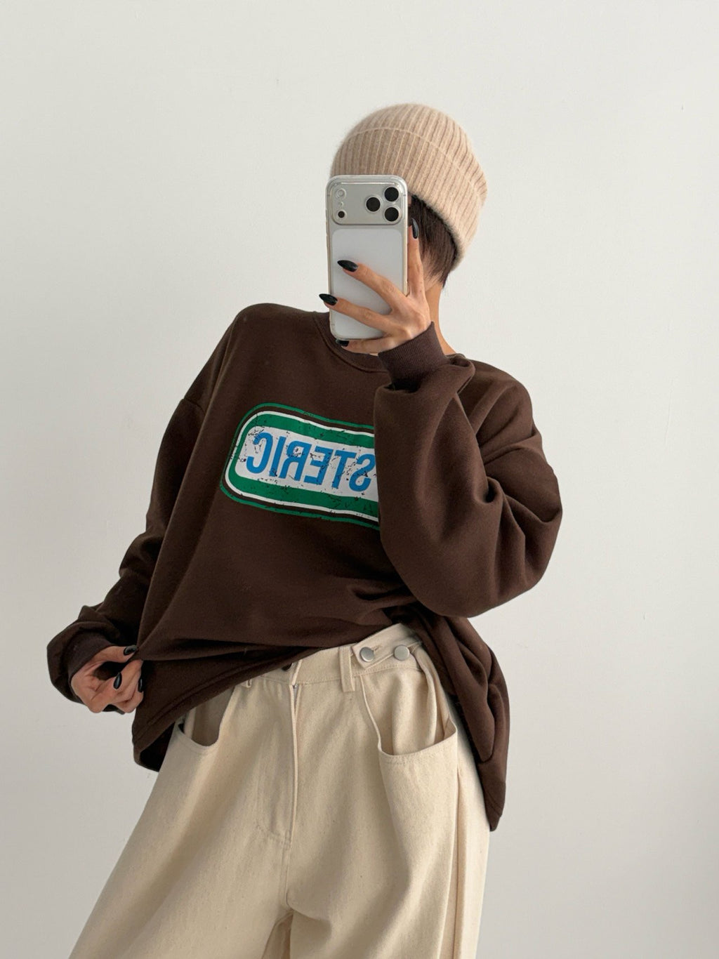 MYSTERIC Big-Size Overfit Sweatshirt