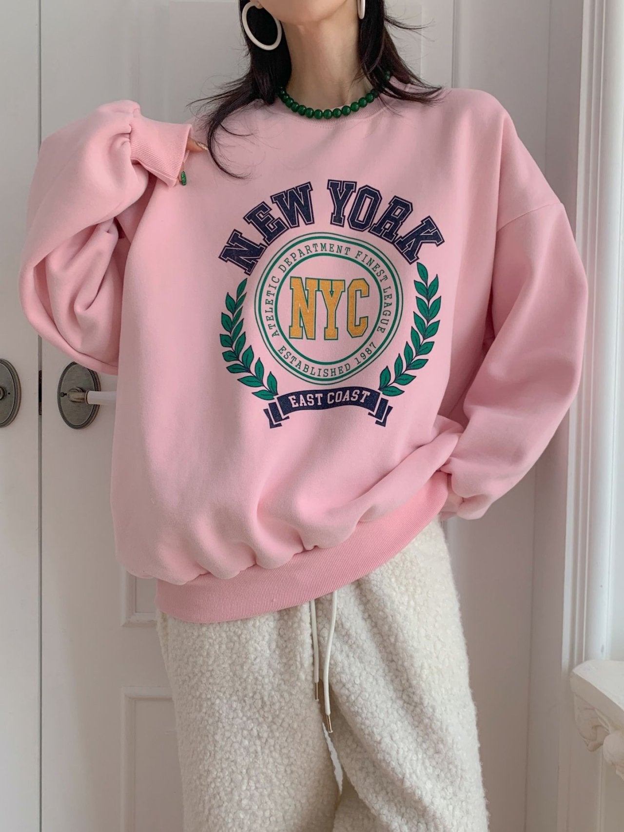 New York Graphic Oversized Sweatshirt – Made in Korea