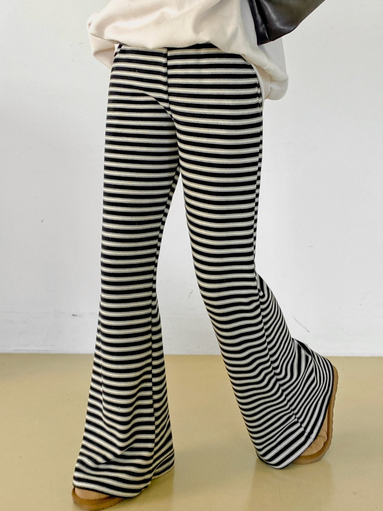 Soft Fleece Stripe Flare Pants