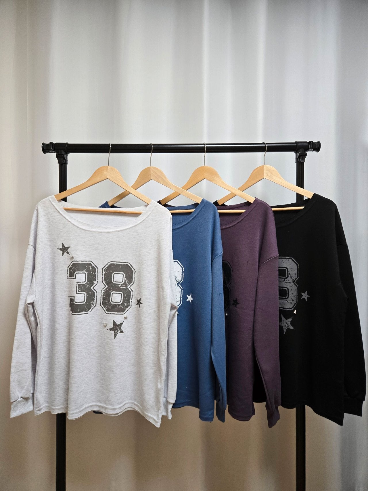 Star Number 38 Off-Shoulder Relax Tee Made in Korea