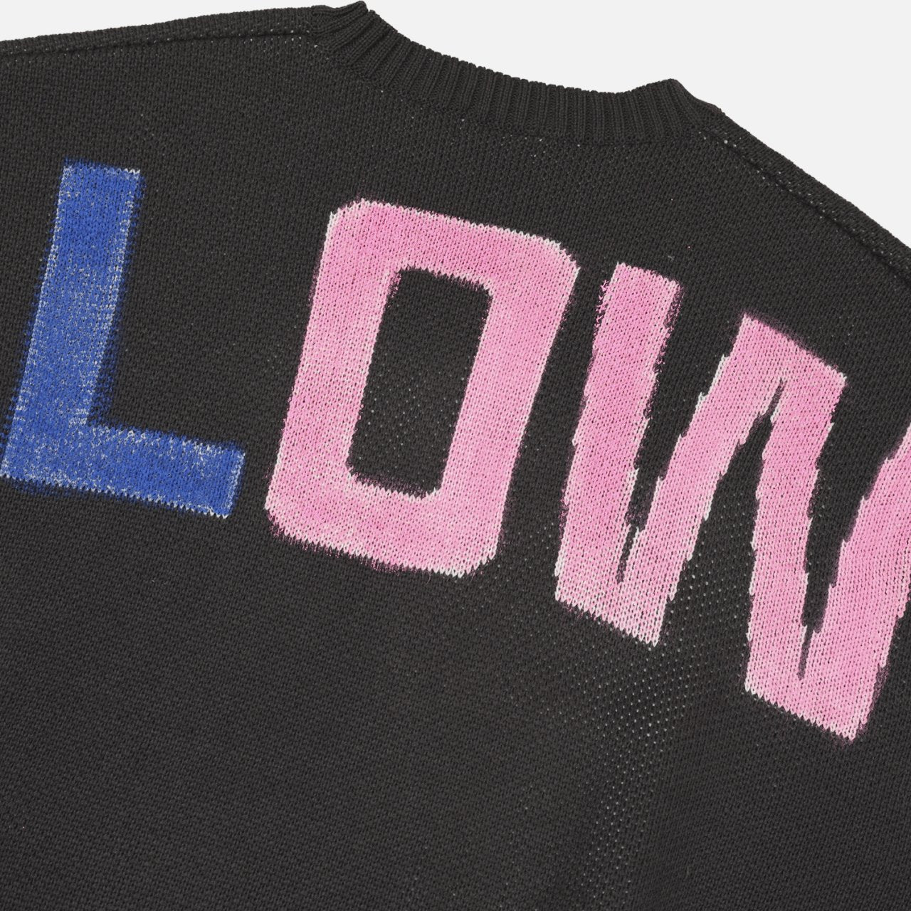 Following Hand-Brushed lettering Jacquard Knit Sweater Made in Korea