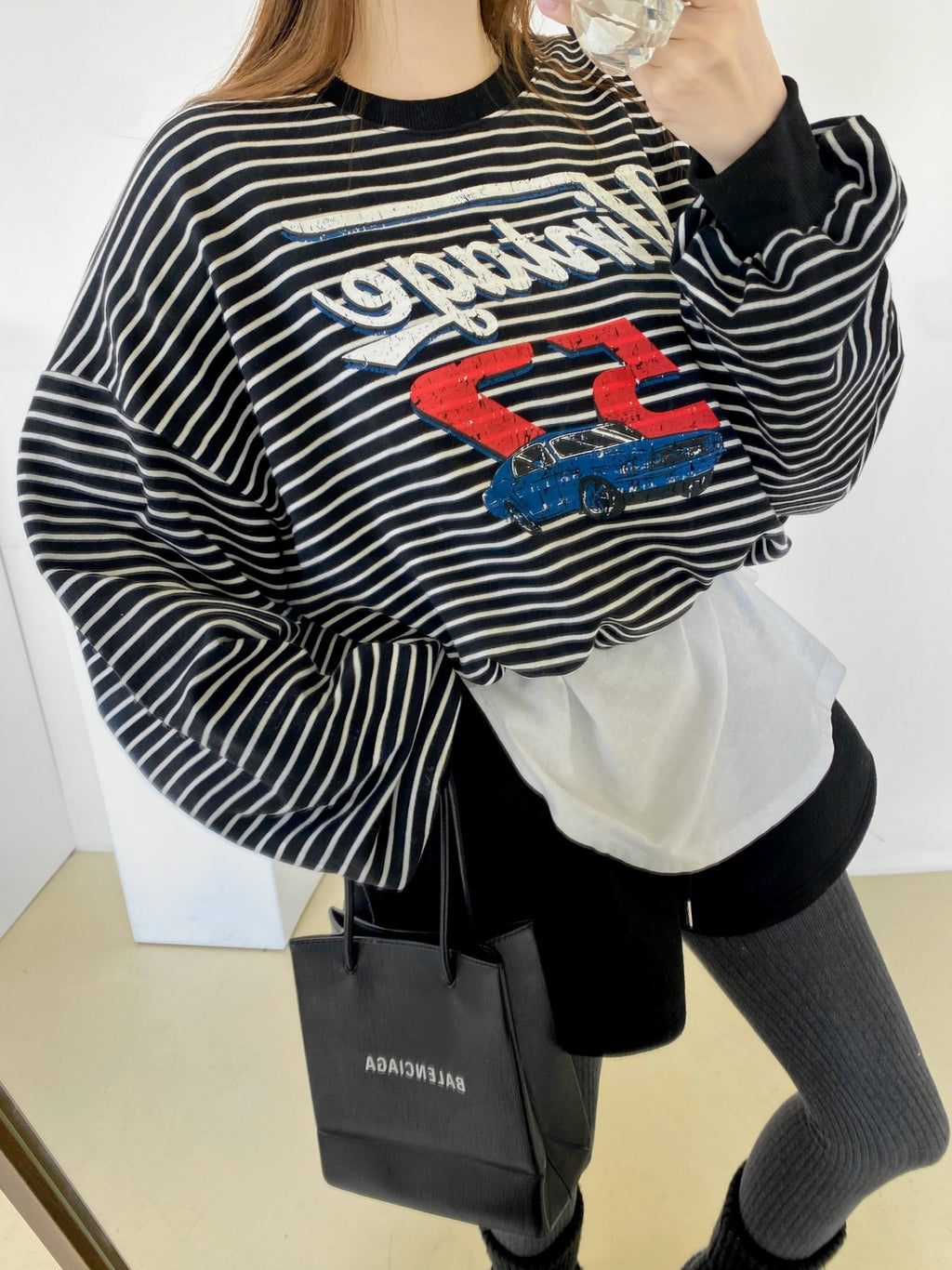 Vintage 52 Striped Drawstring Sweatshirt – Made in Korea - Luckyplanetusa