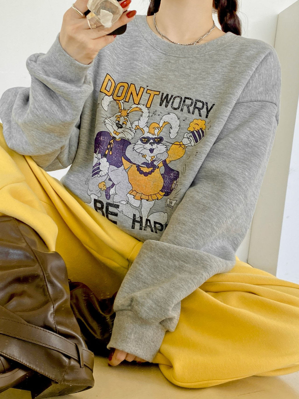 Don’t Worry Be Happy Dancing Bunny Sweatshirt