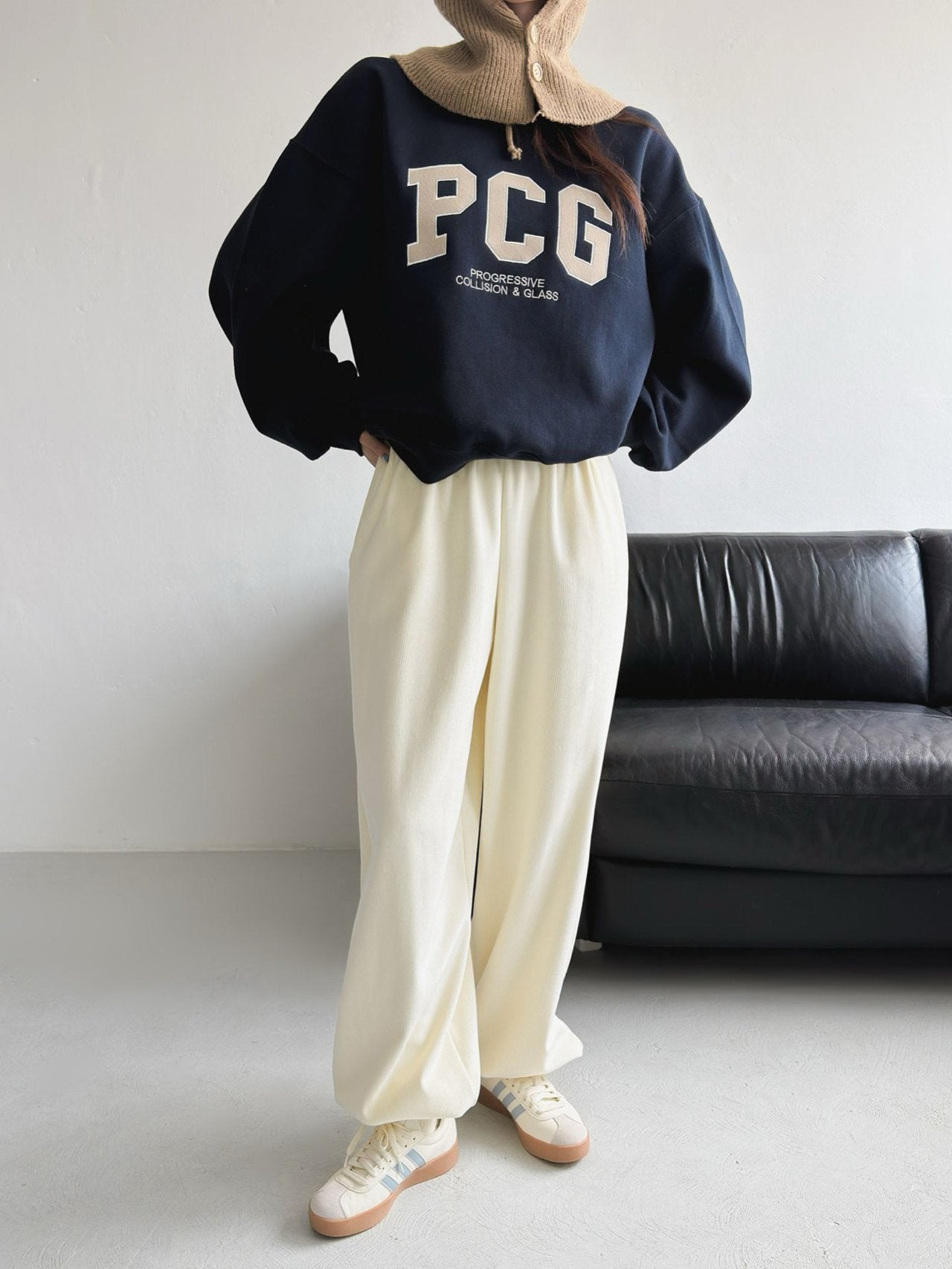 Velvet Minky Fleece-Lined Jogger Pants Big Size Overfit