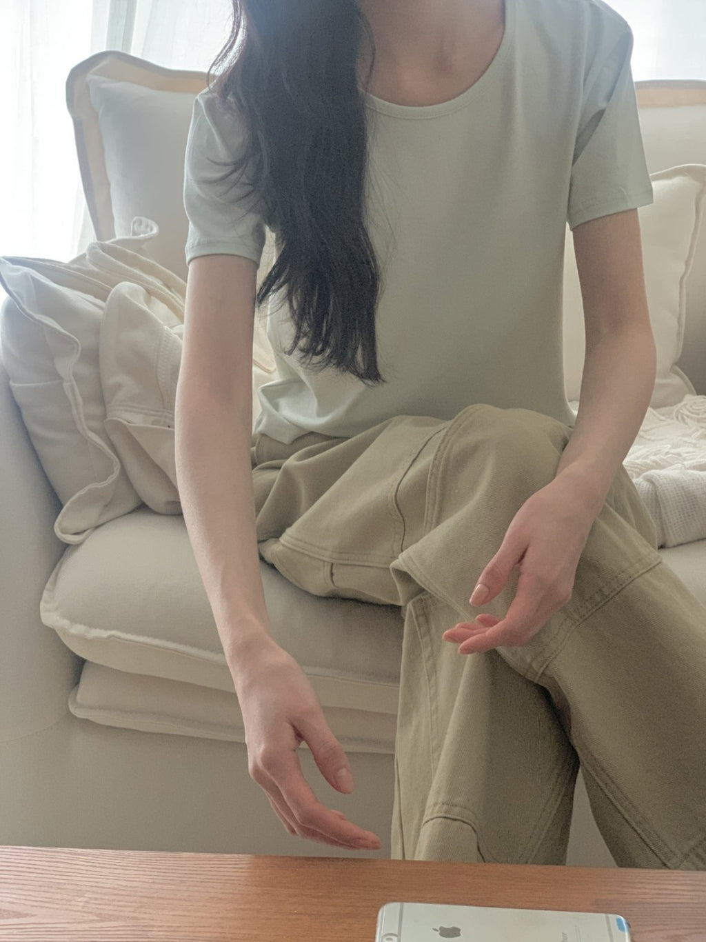 Soft Modal Basic Slim T-Shirt Made in Korea - Luckyplanetusa