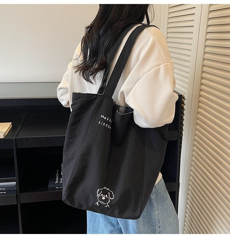 Reversible Check Daily Tote Bag