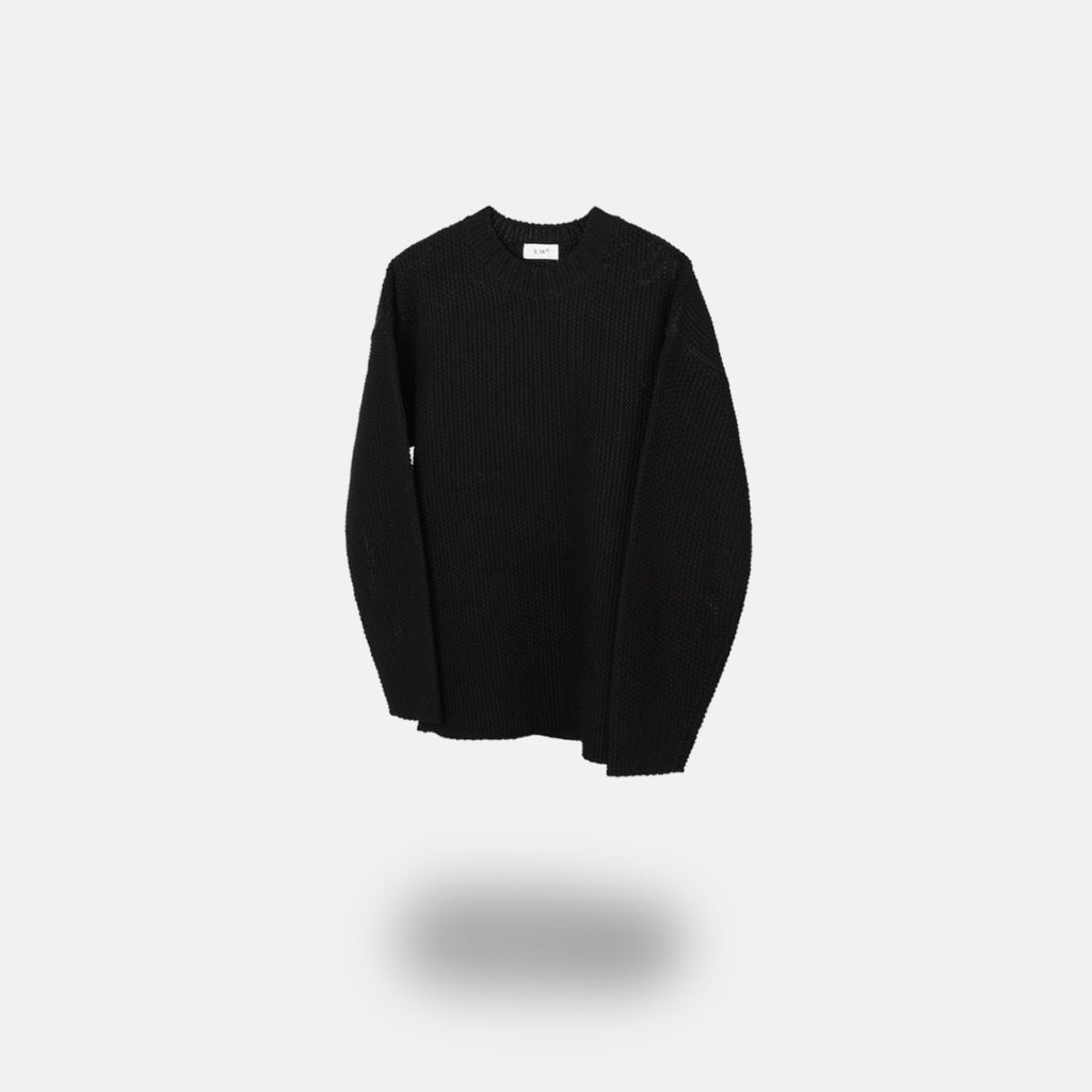 Embossed Good Day Graphic Heavy Knit Sweater Made in Korea