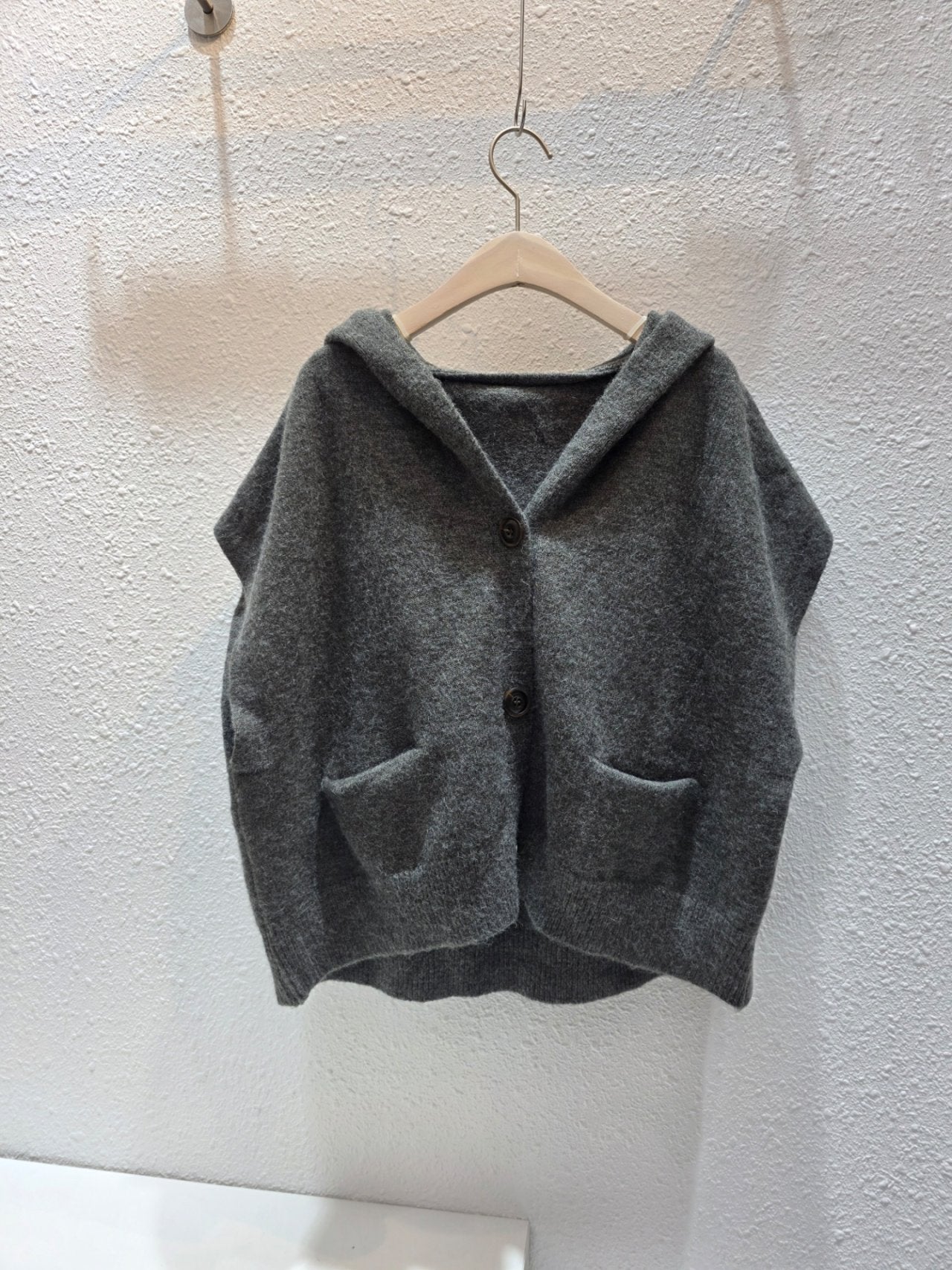 Amanda Hooded Knit Vest  Free Size Relaxed fit