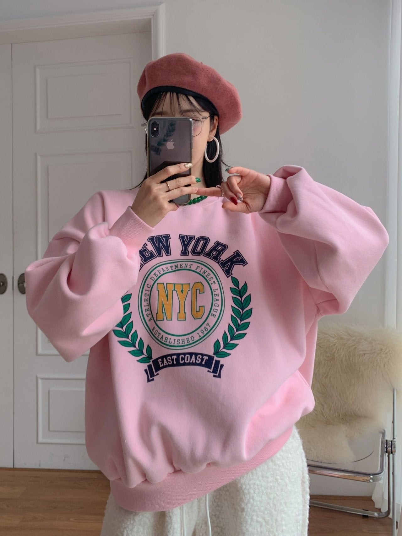 New York Graphic Oversized Sweatshirt – Made in Korea