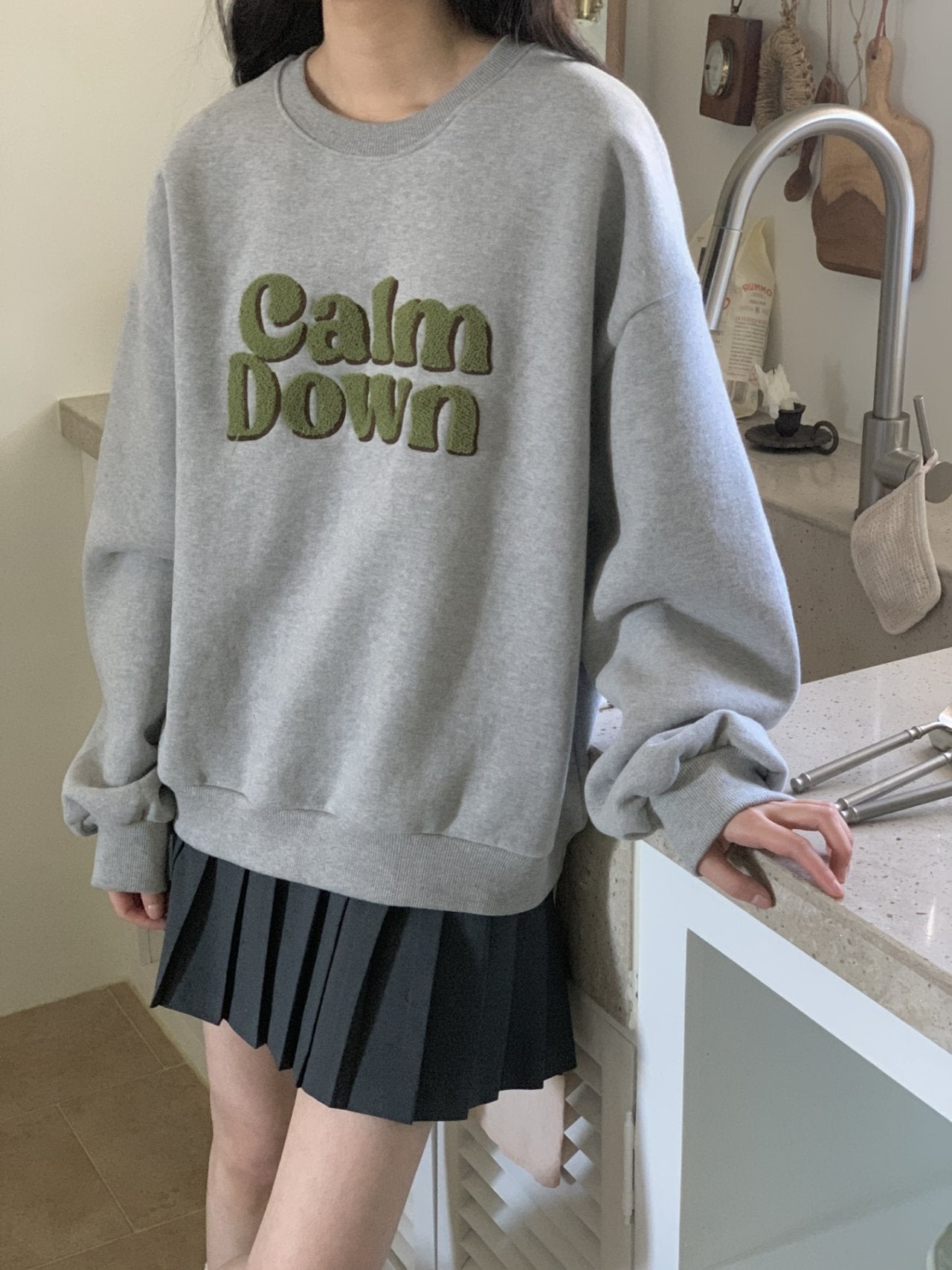 Calm Down Fleece-Lined Sweatshirt