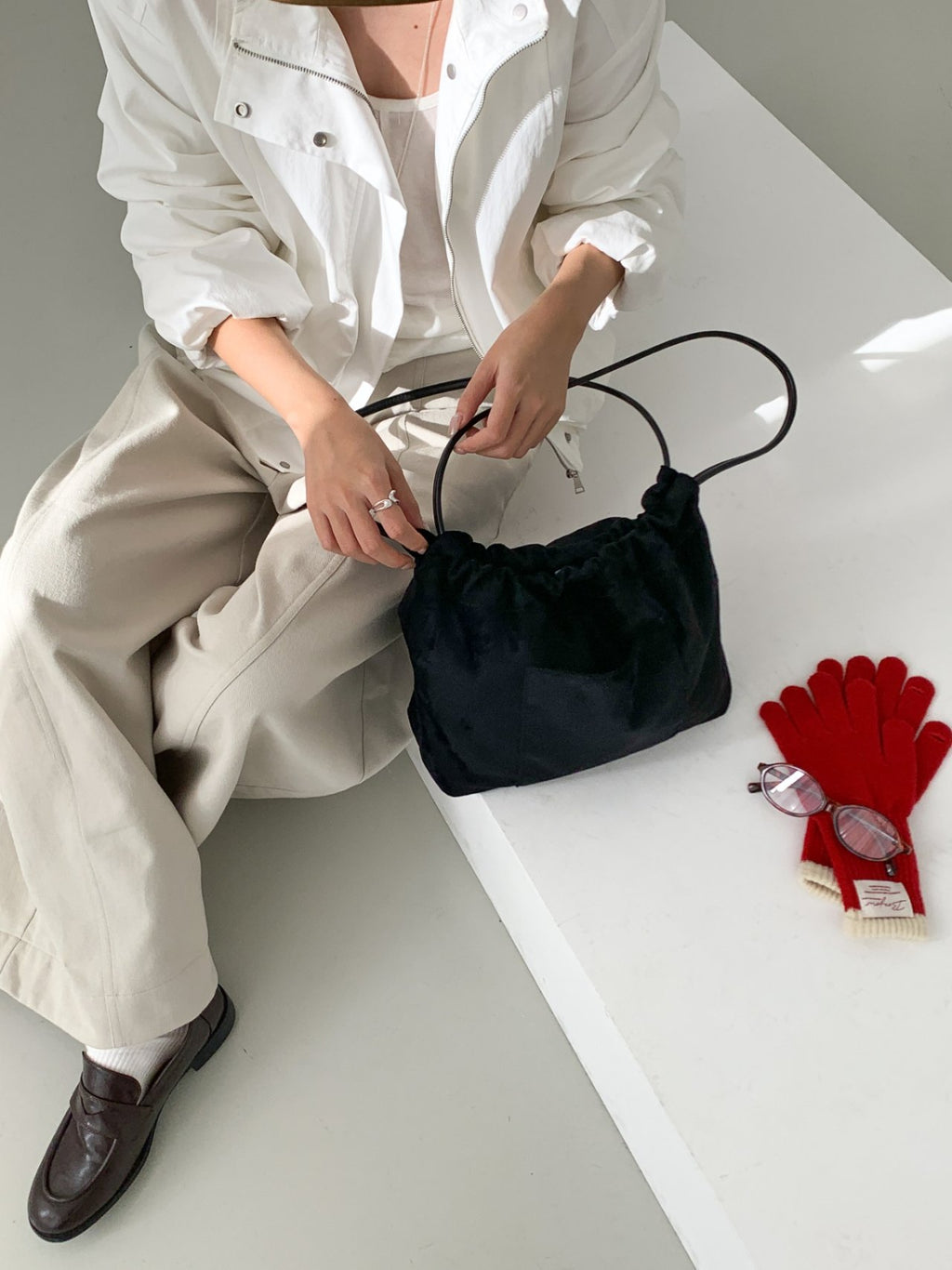 Stella Soft Suede Gather Bucket Bag