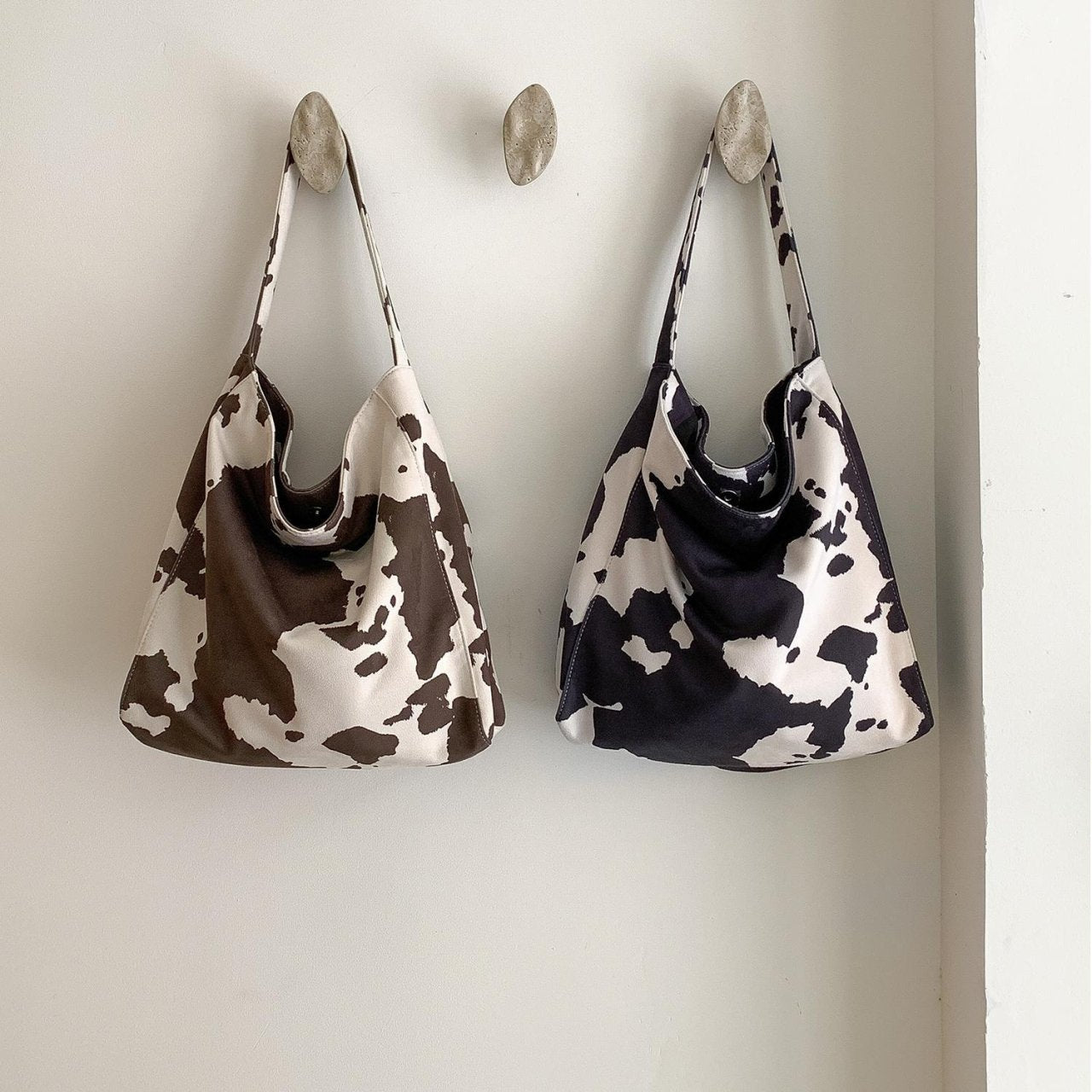 Cow Suede Pattern Soft Shoulder Bag