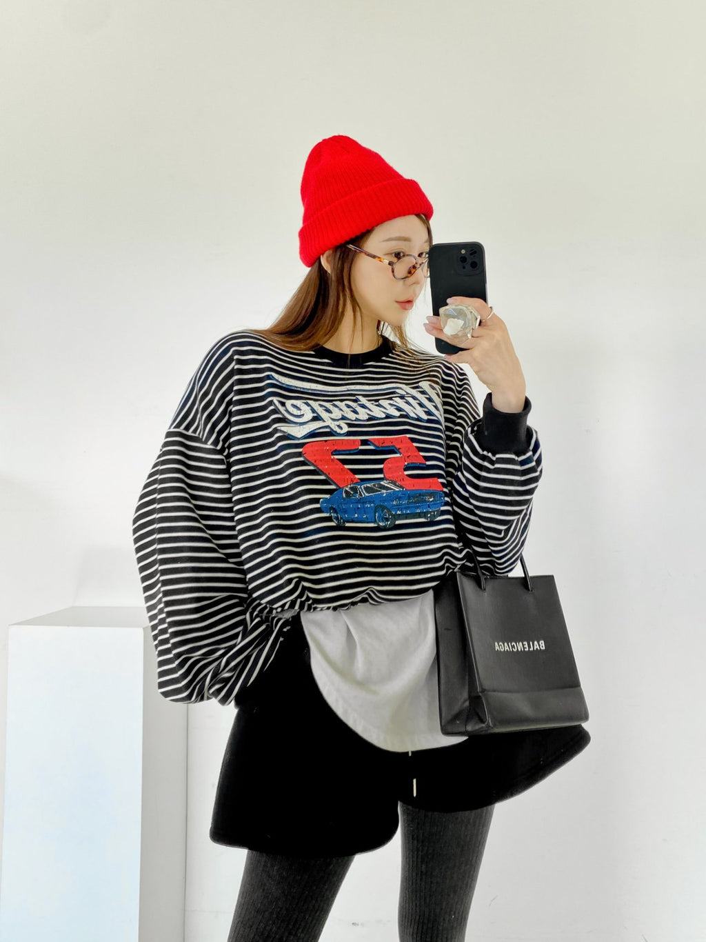 Vintage 52 Striped Drawstring Sweatshirt – Made in Korea - Luckyplanetusa