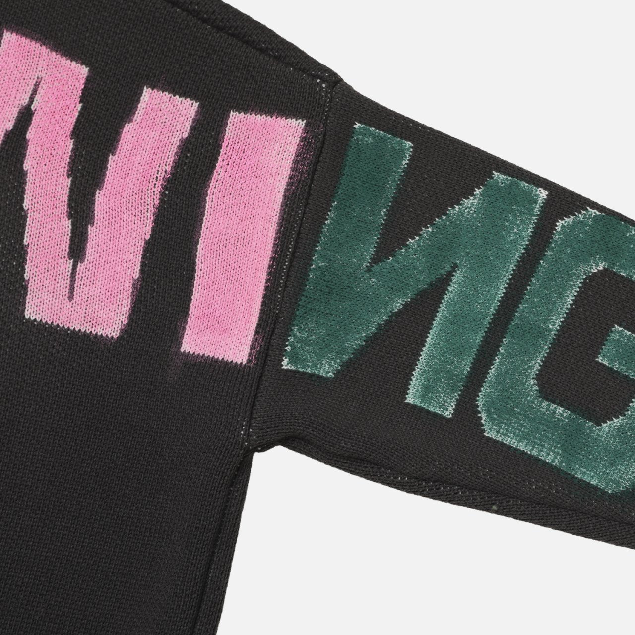 Following Hand-Brushed lettering Jacquard Knit Sweater Made in Korea