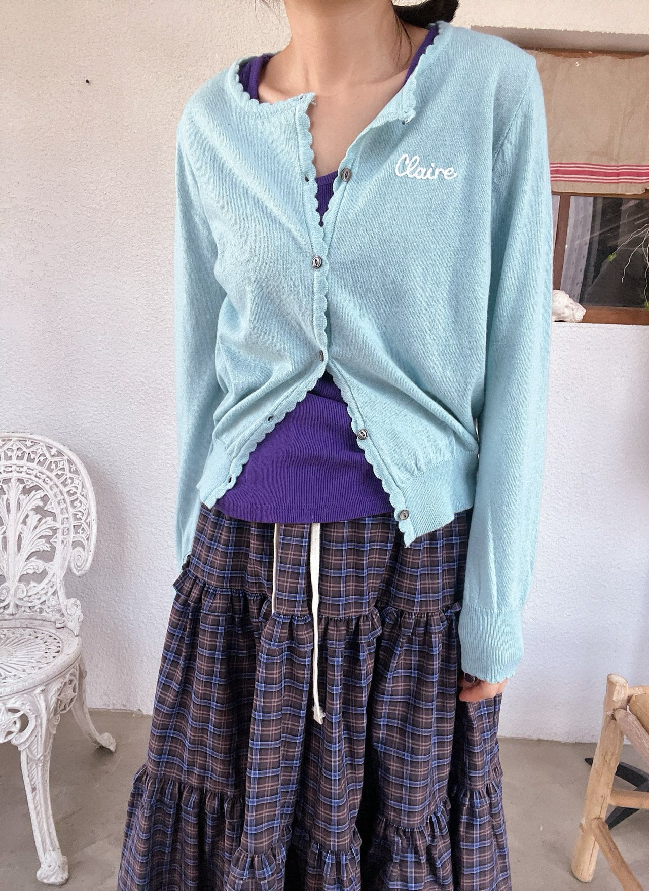 Claire Soft Wool Scallop Cardigan