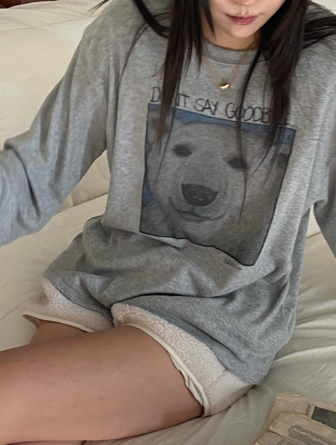 Polar Bear Cozy Fleece Long Sleeve Tee