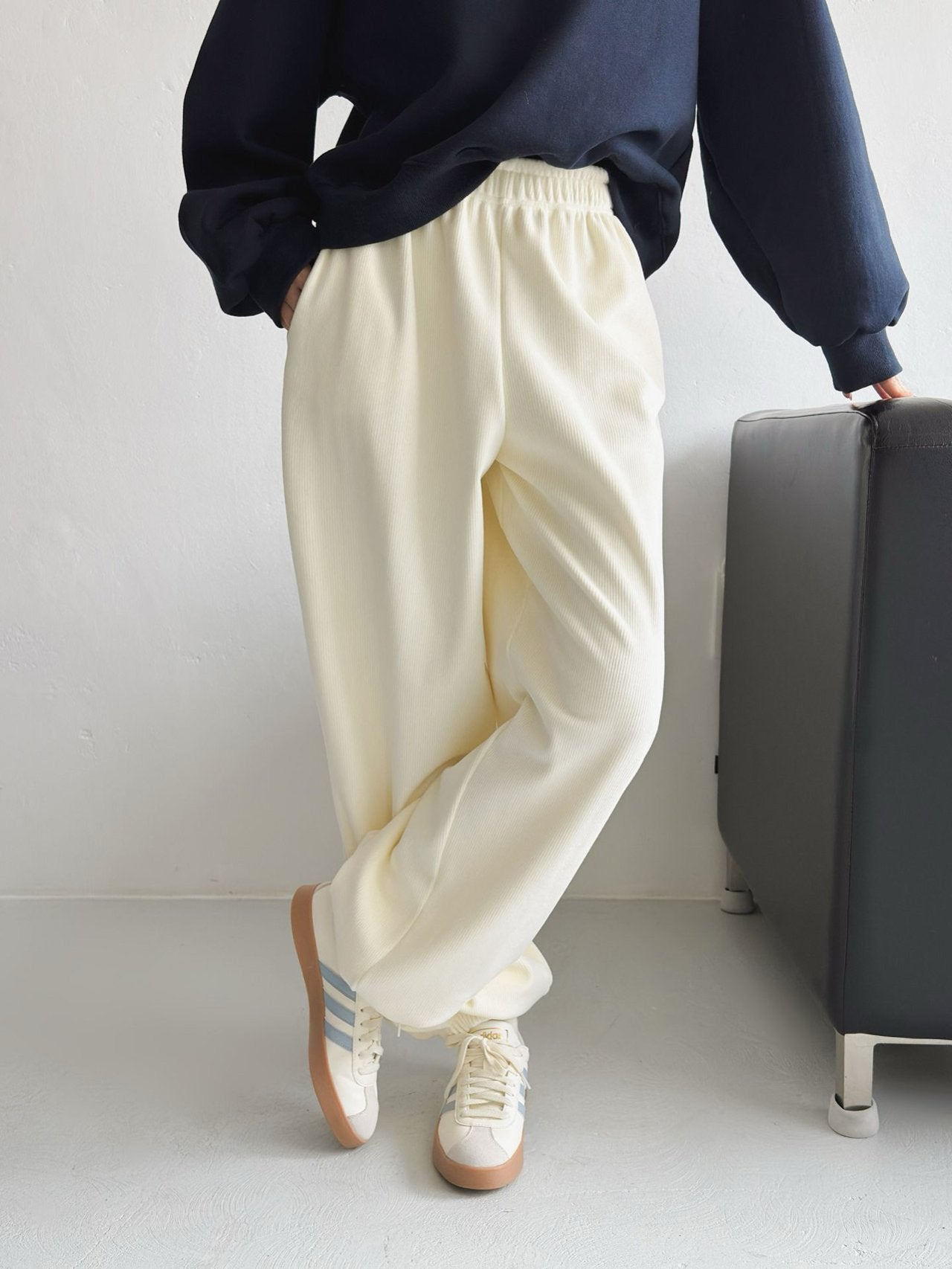 Velvet Minky Fleece-Lined Jogger Pants Big Size Overfit