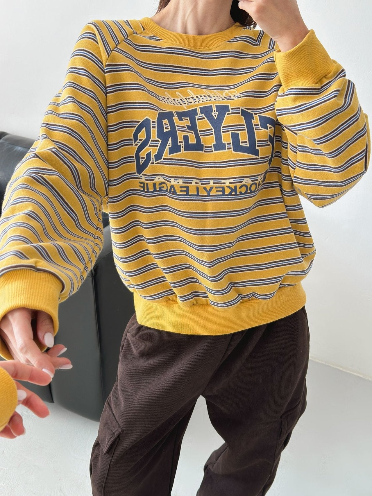 Philly Flyers Striped Cotton Sweatshirt