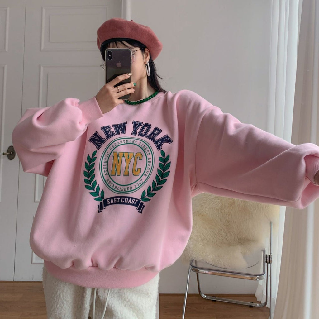 New York Graphic Oversized Sweatshirt – Made in Korea