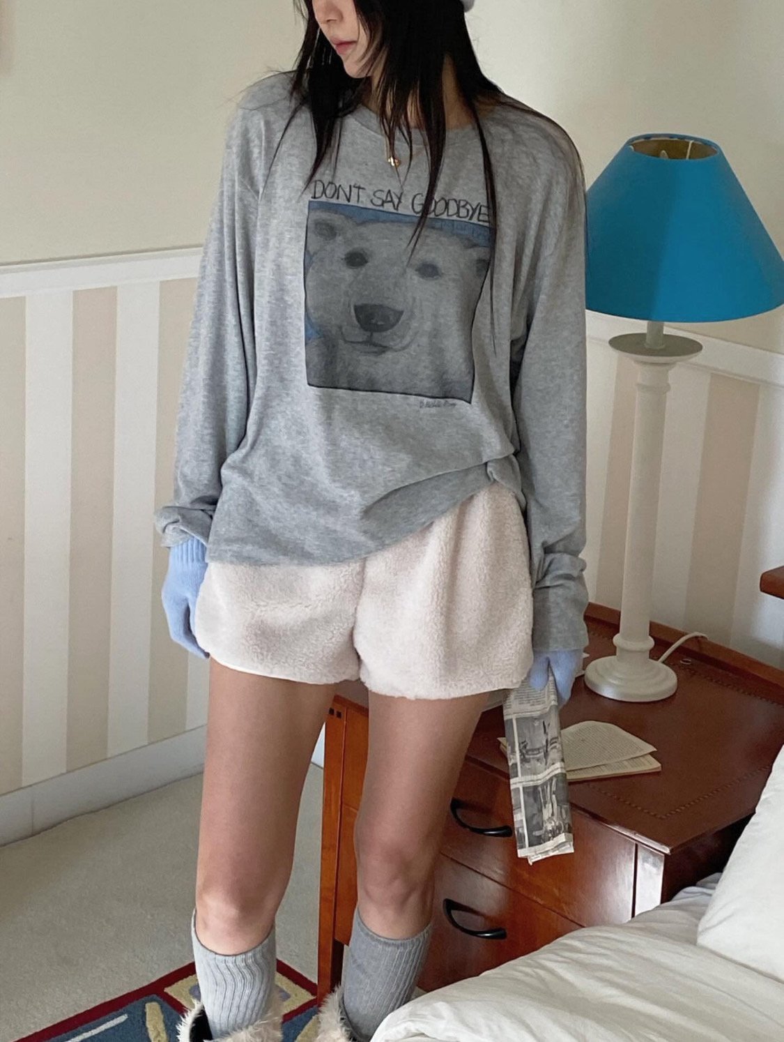 Polar Bear Cozy Fleece Long Sleeve Tee