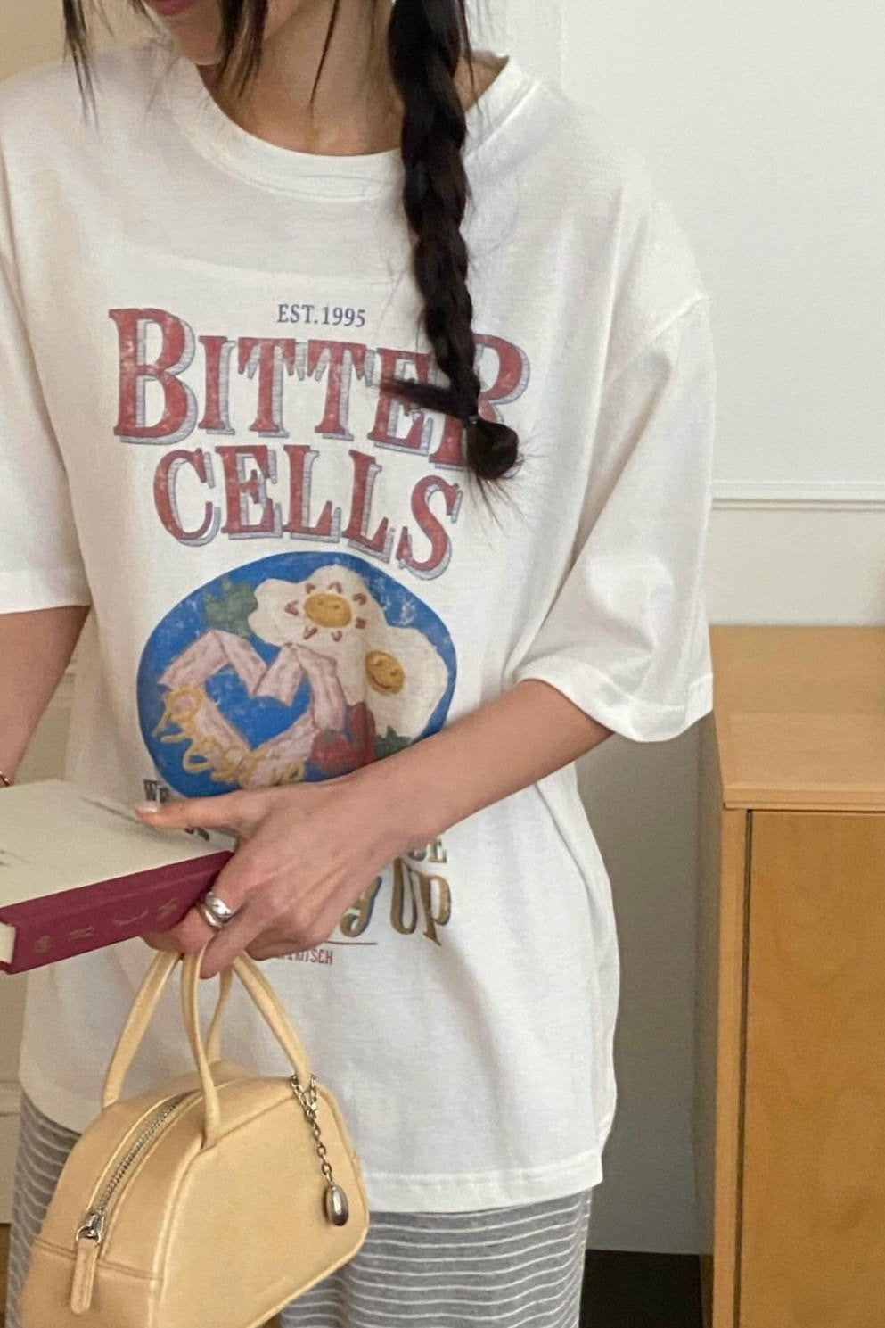 Bitter Cells Washed Cotton Lounge Tee Made in Korea - Luckyplanetusa