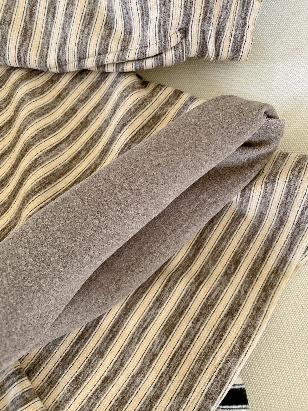 Soft Fleece Stripe Flare Pants