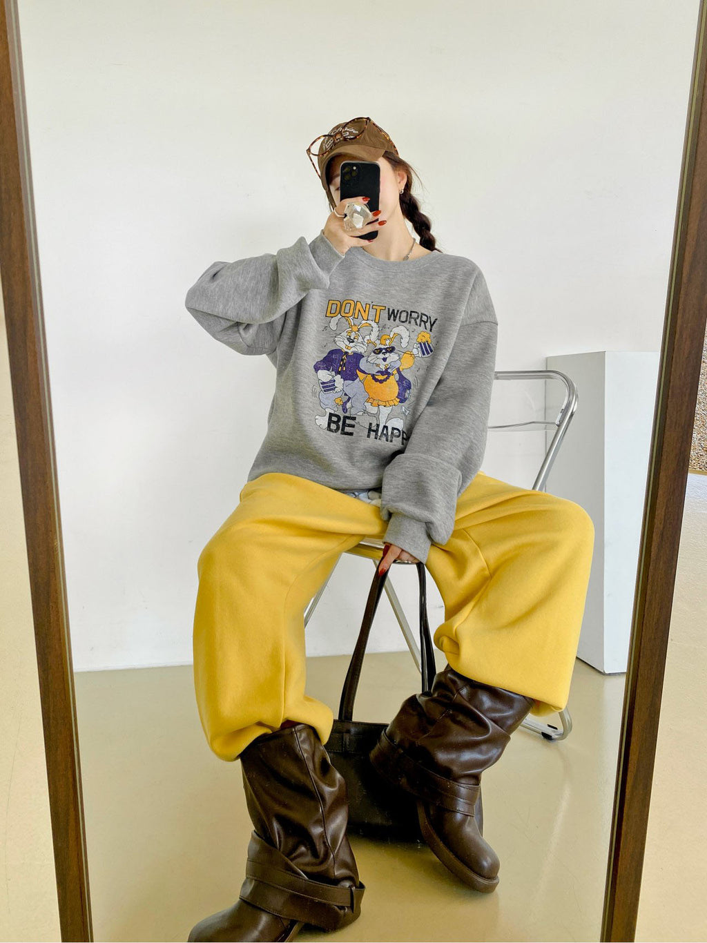Don’t Worry Be Happy Dancing Bunny Sweatshirt