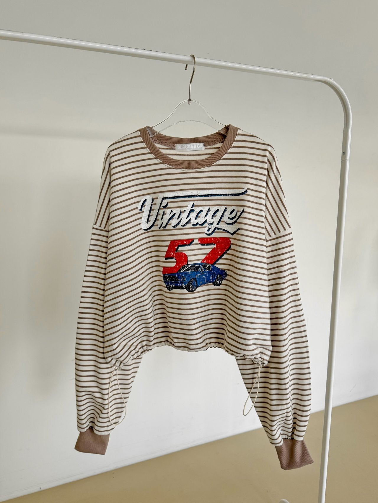 Vintage 52 Striped Drawstring Sweatshirt – Made in Korea
