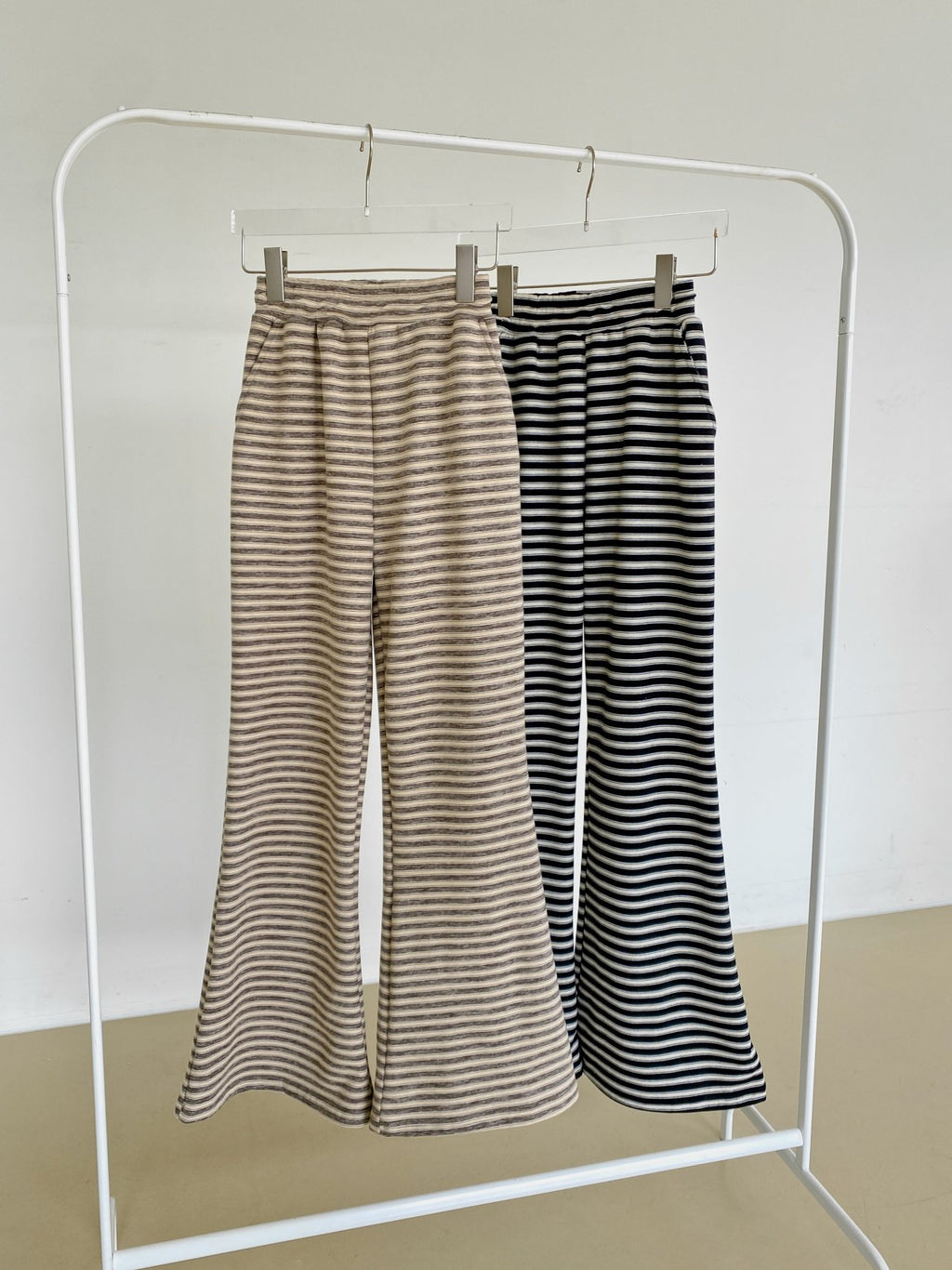 Soft Fleece Stripe Flare Pants