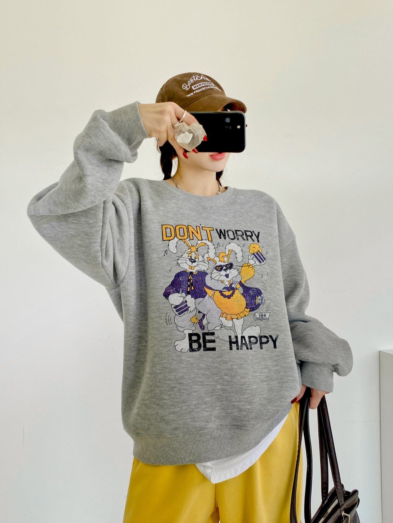 Don’t Worry Be Happy Dancing Bunny Sweatshirt