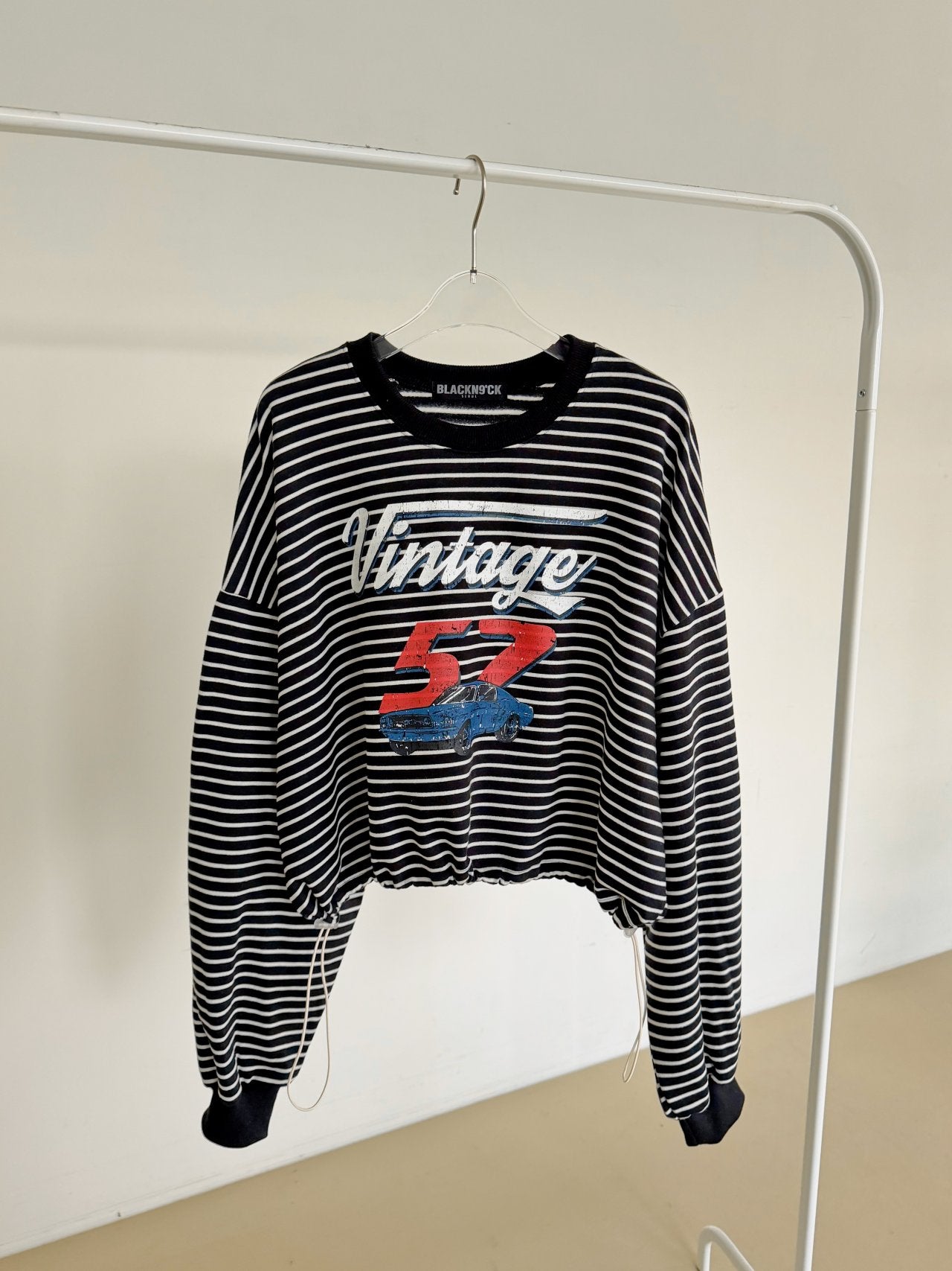 Vintage 52 Striped Drawstring Sweatshirt – Made in Korea