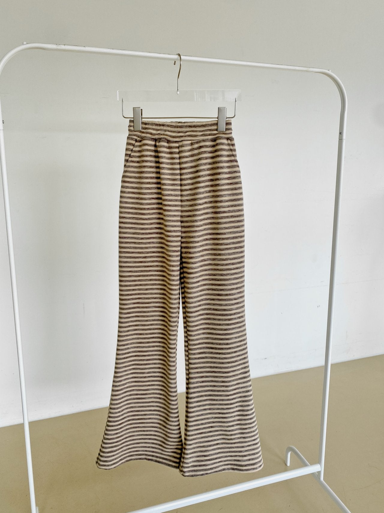 Soft Fleece Stripe Flare Pants