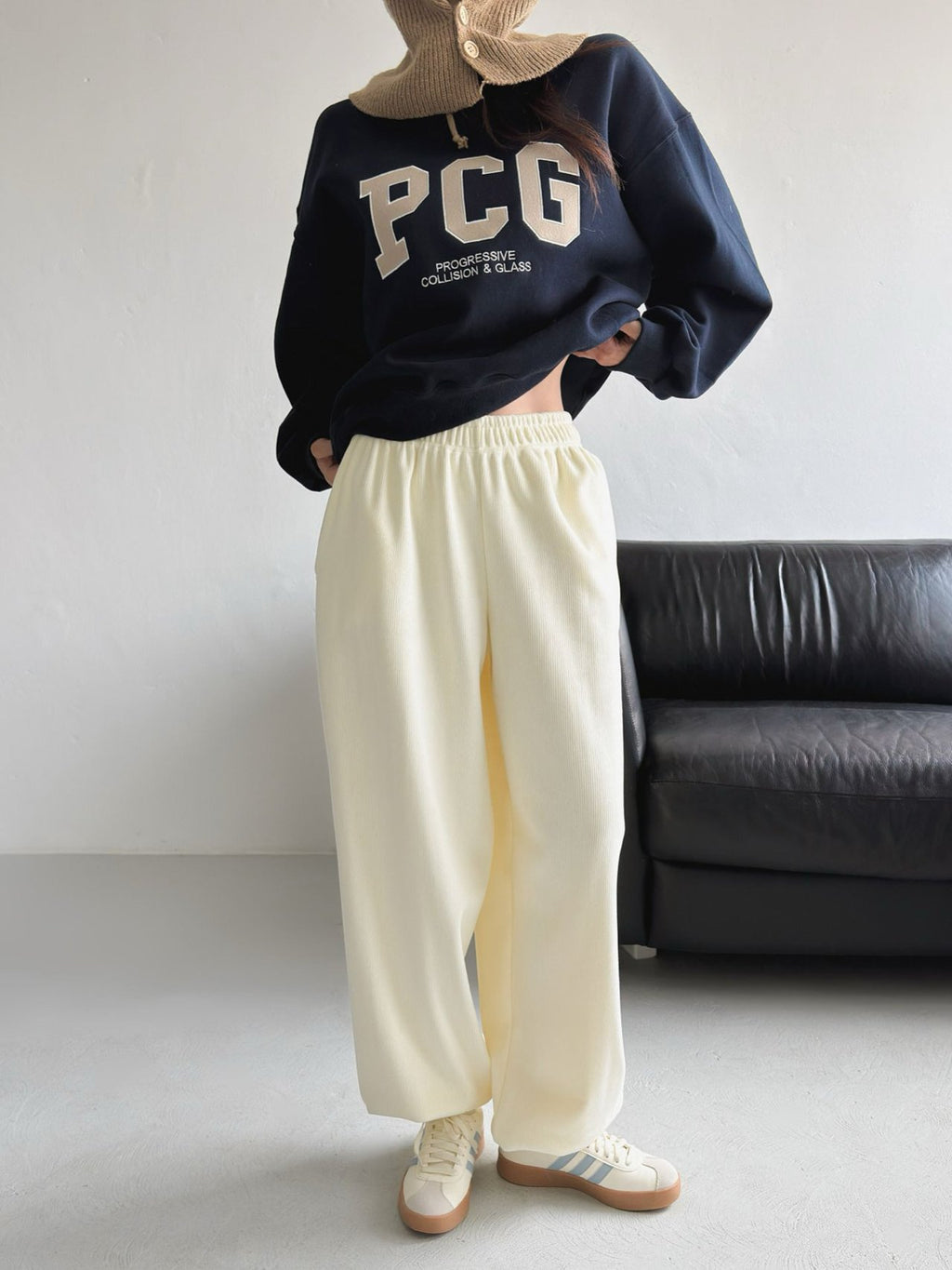 Velvet Minky Fleece-Lined Jogger Pants Big Size Overfit