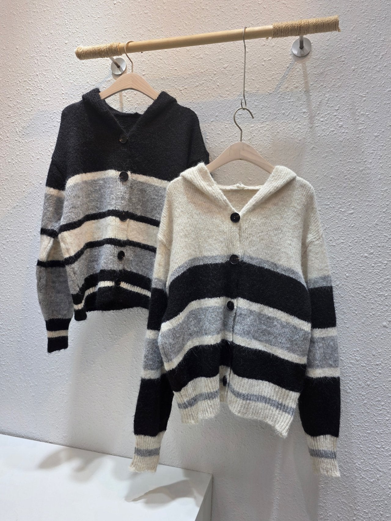 Lucky Stripe Cozy Hood Cardigan