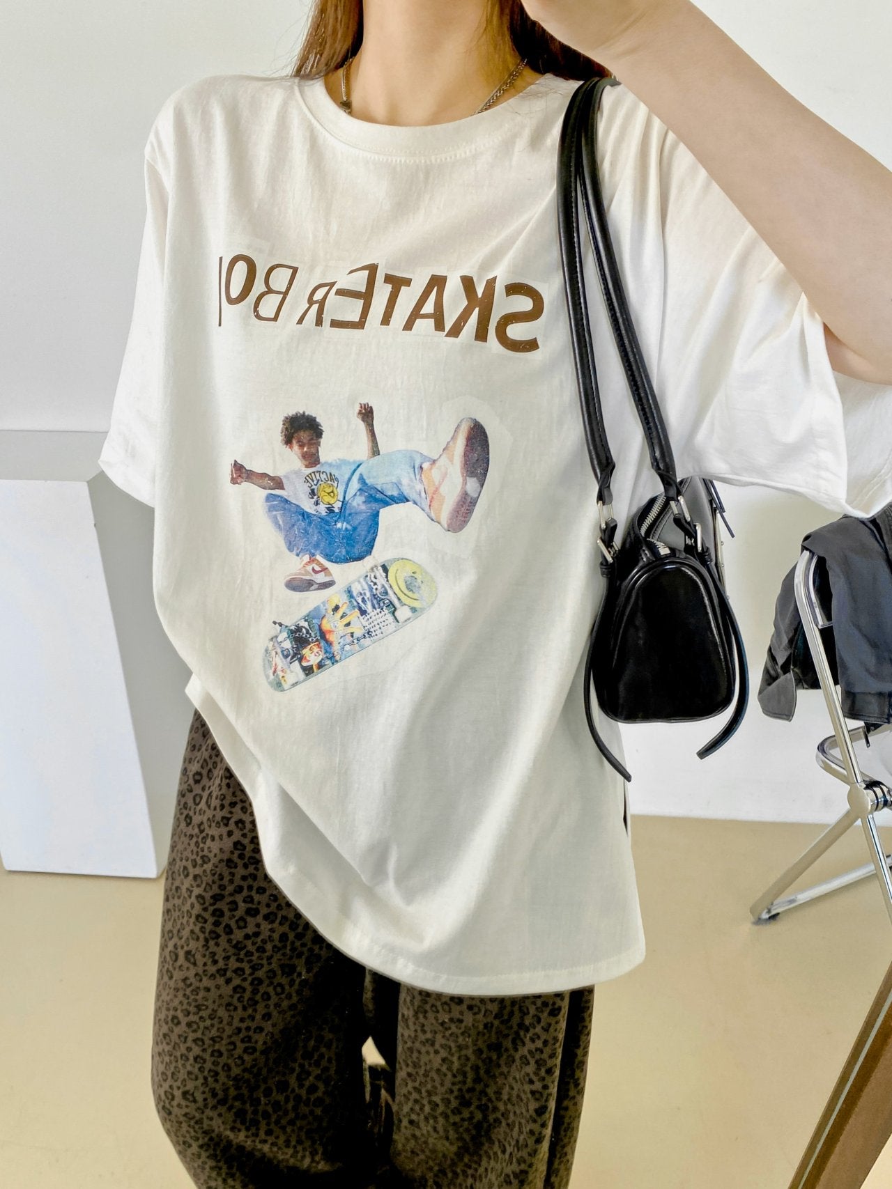 Skater Boi Graphic Oversized Tee - Luckyplanetusa