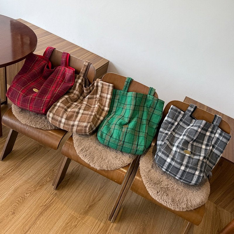 Reversible Check Daily Tote Bag