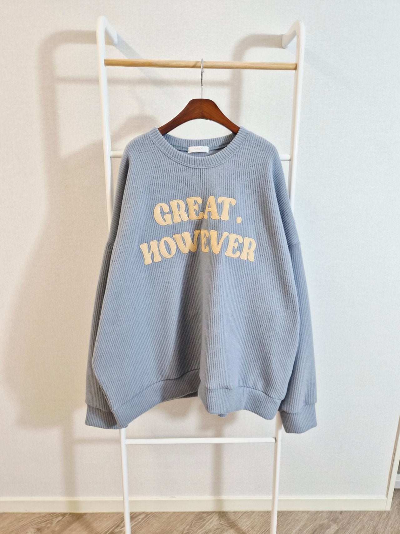 Great However Oversized Ribbed Sweatshirt – Made in Korea