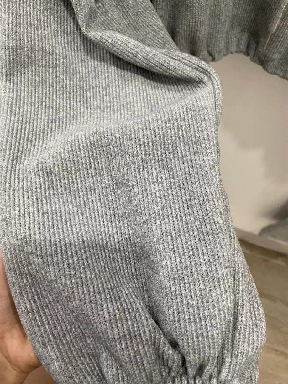 Ribbed Cozy Crop Hoodie Set