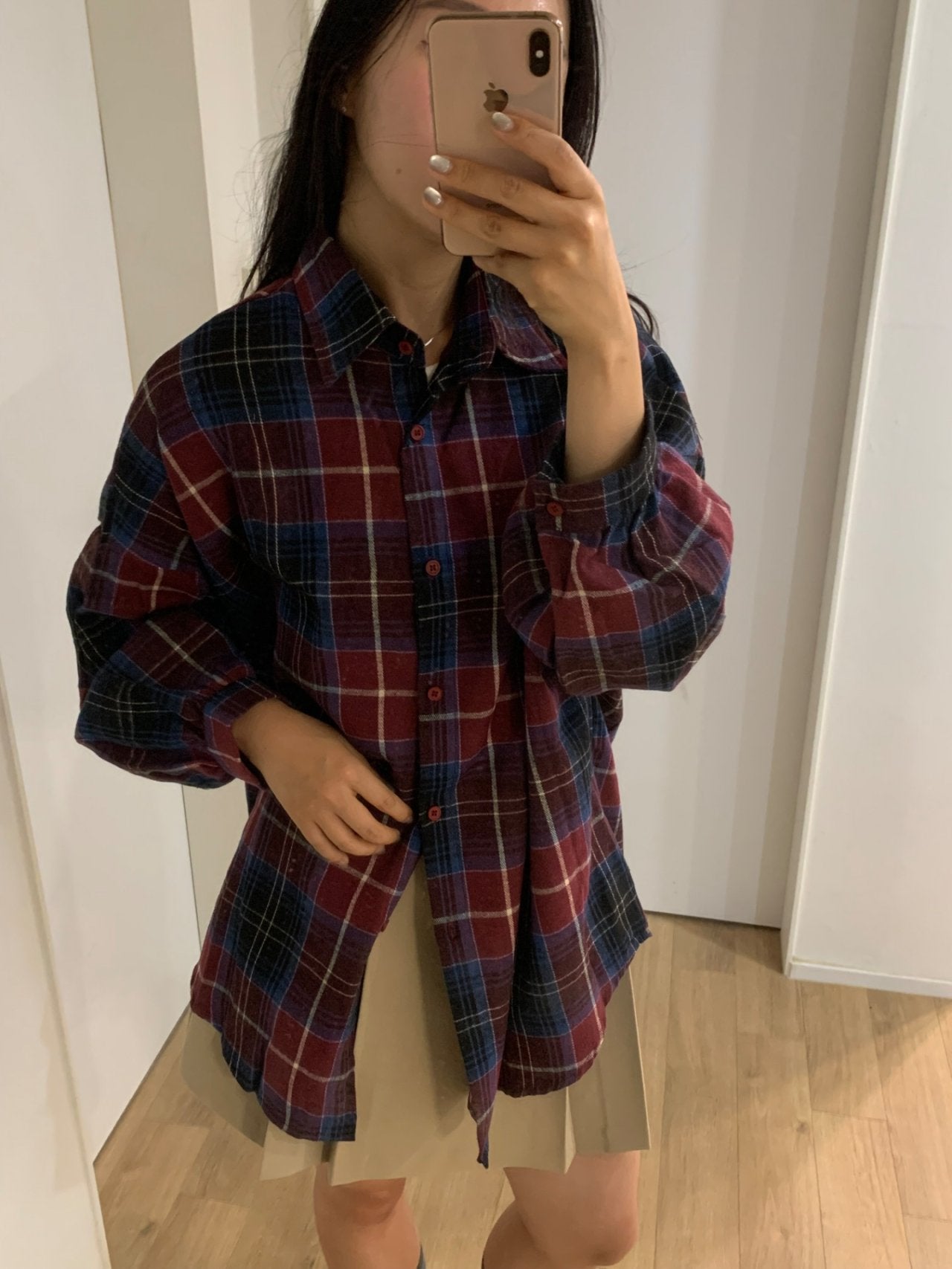 Vintage Soft Brushed Oversized Plaid Shirt