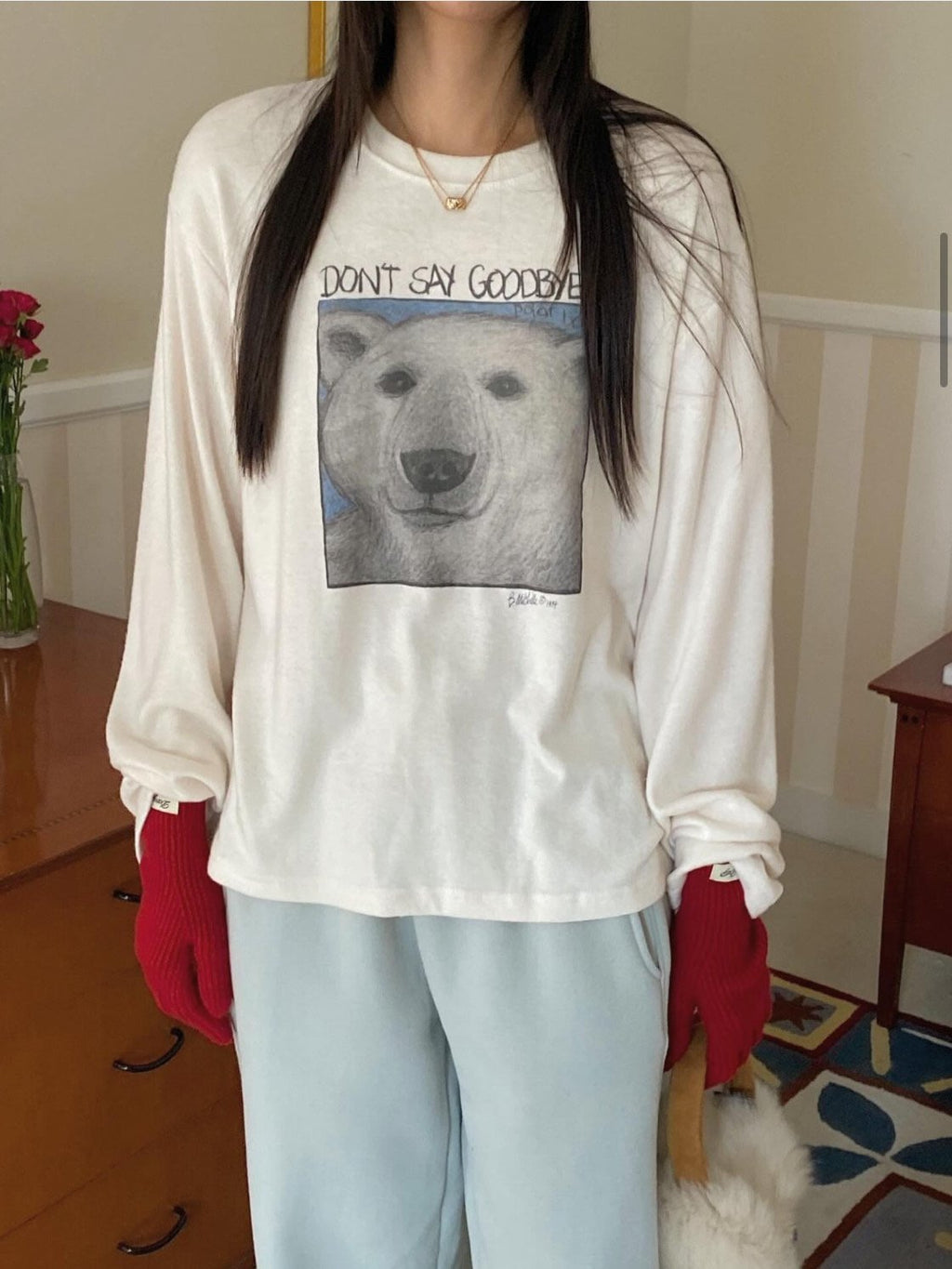 Polar Bear Cozy Fleece Long Sleeve Tee