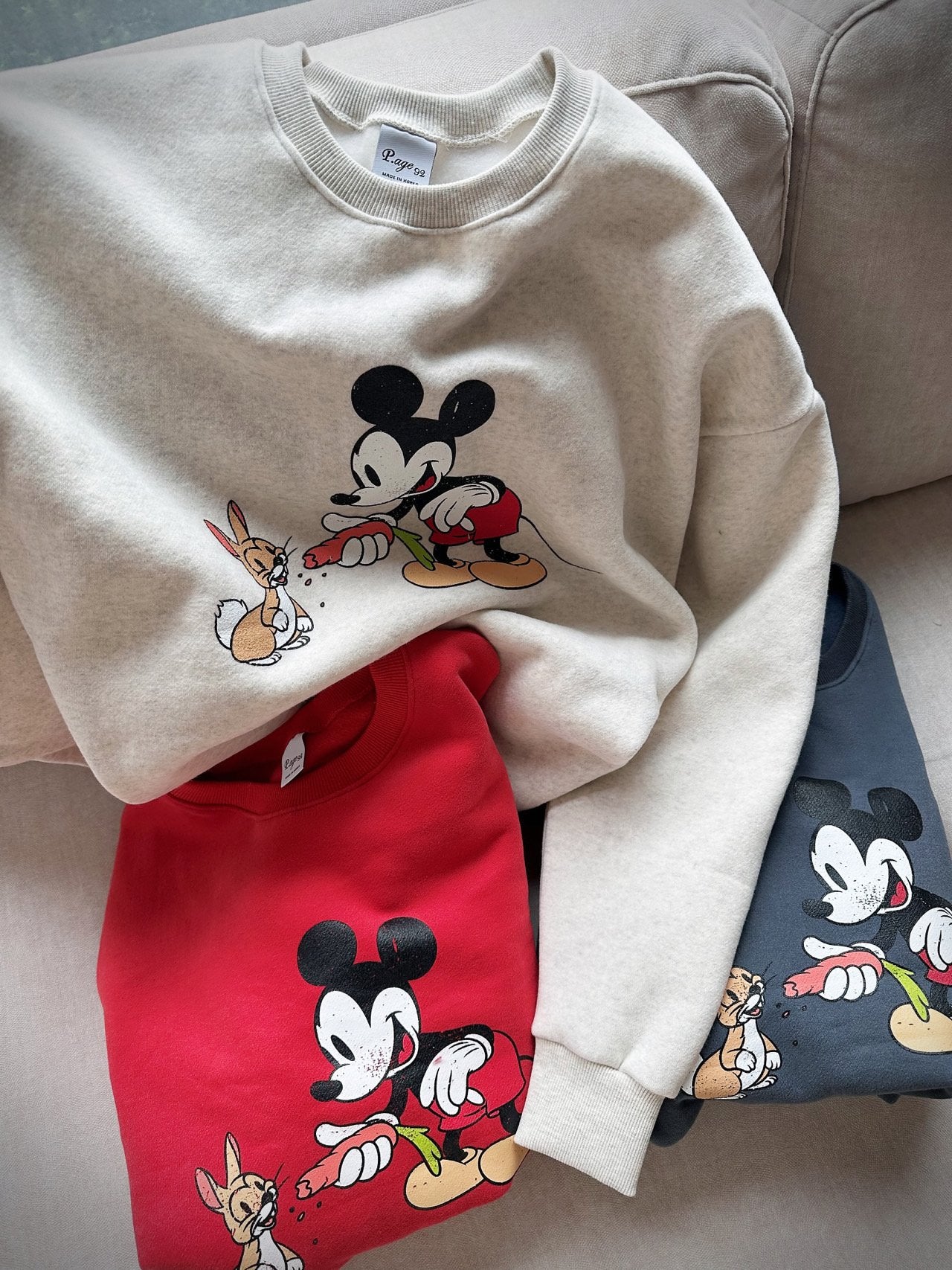 Mickey & Friends Cozy Fleece Sweatshirt Made in Korea Disney officially licensed