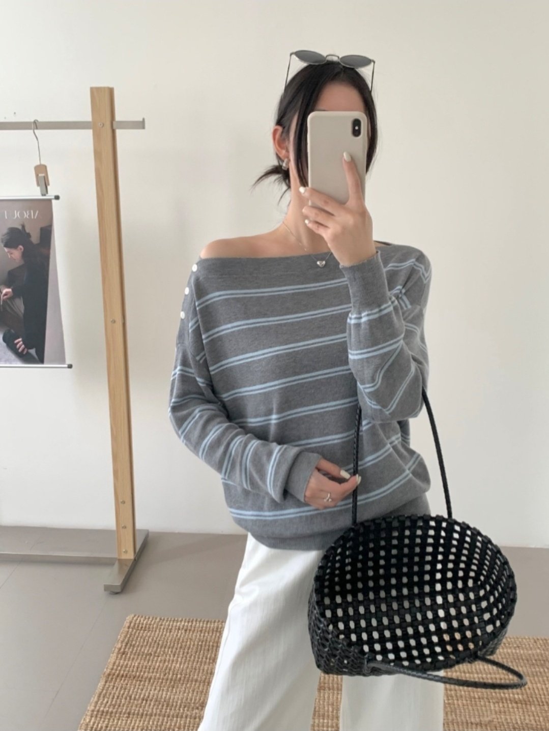 Cozy Line Button Shoulder Knit Top - Luckyplanetusa