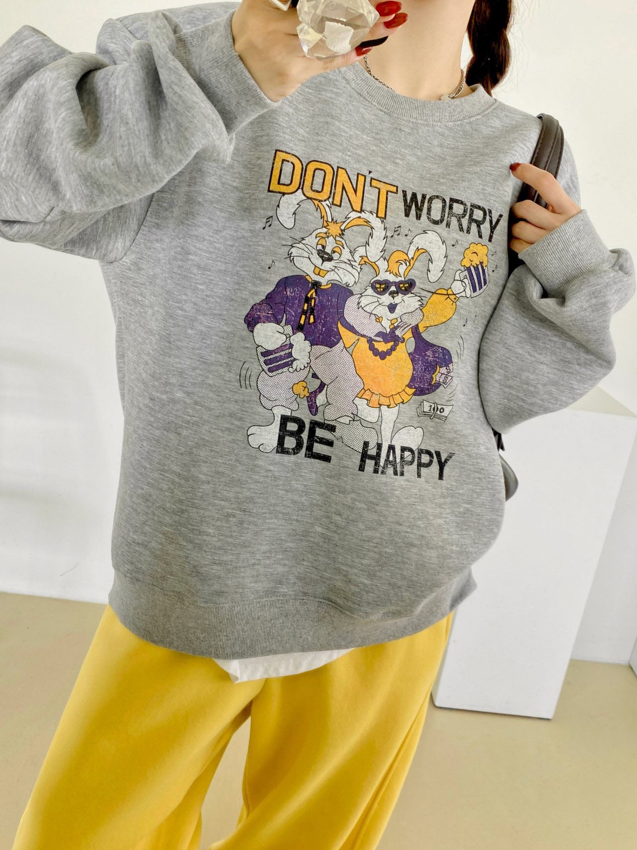 Don’t Worry Be Happy Dancing Bunny Sweatshirt