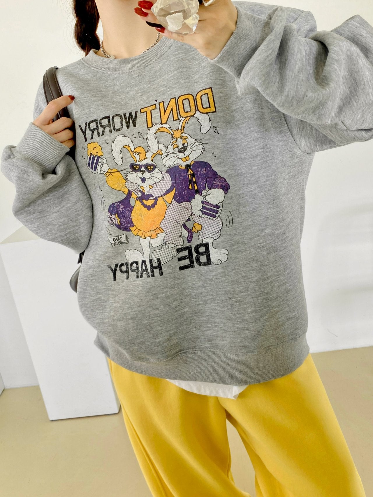 Don’t Worry Be Happy Dancing Bunny Sweatshirt