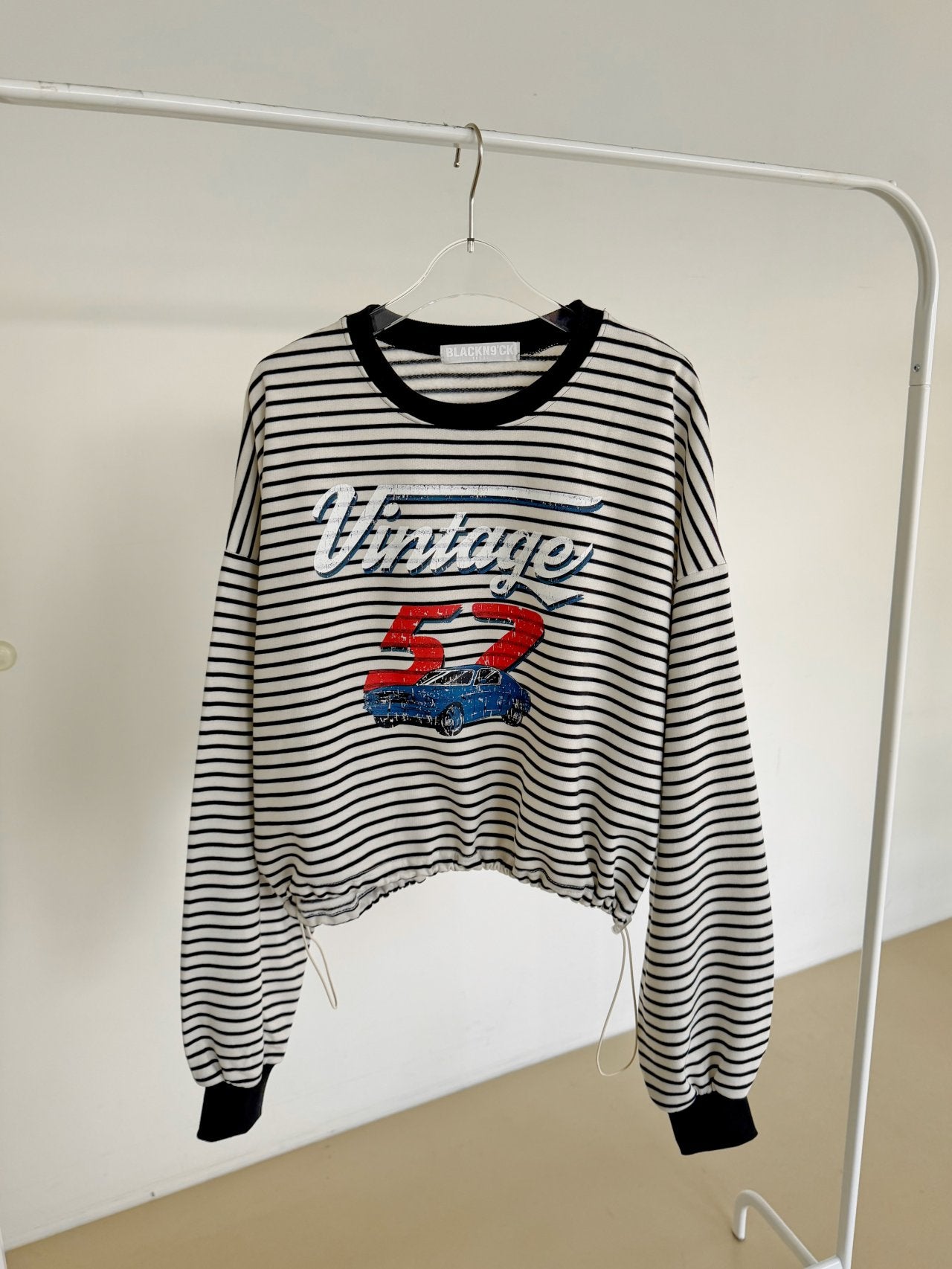 Vintage 52 Striped Drawstring Sweatshirt – Made in Korea