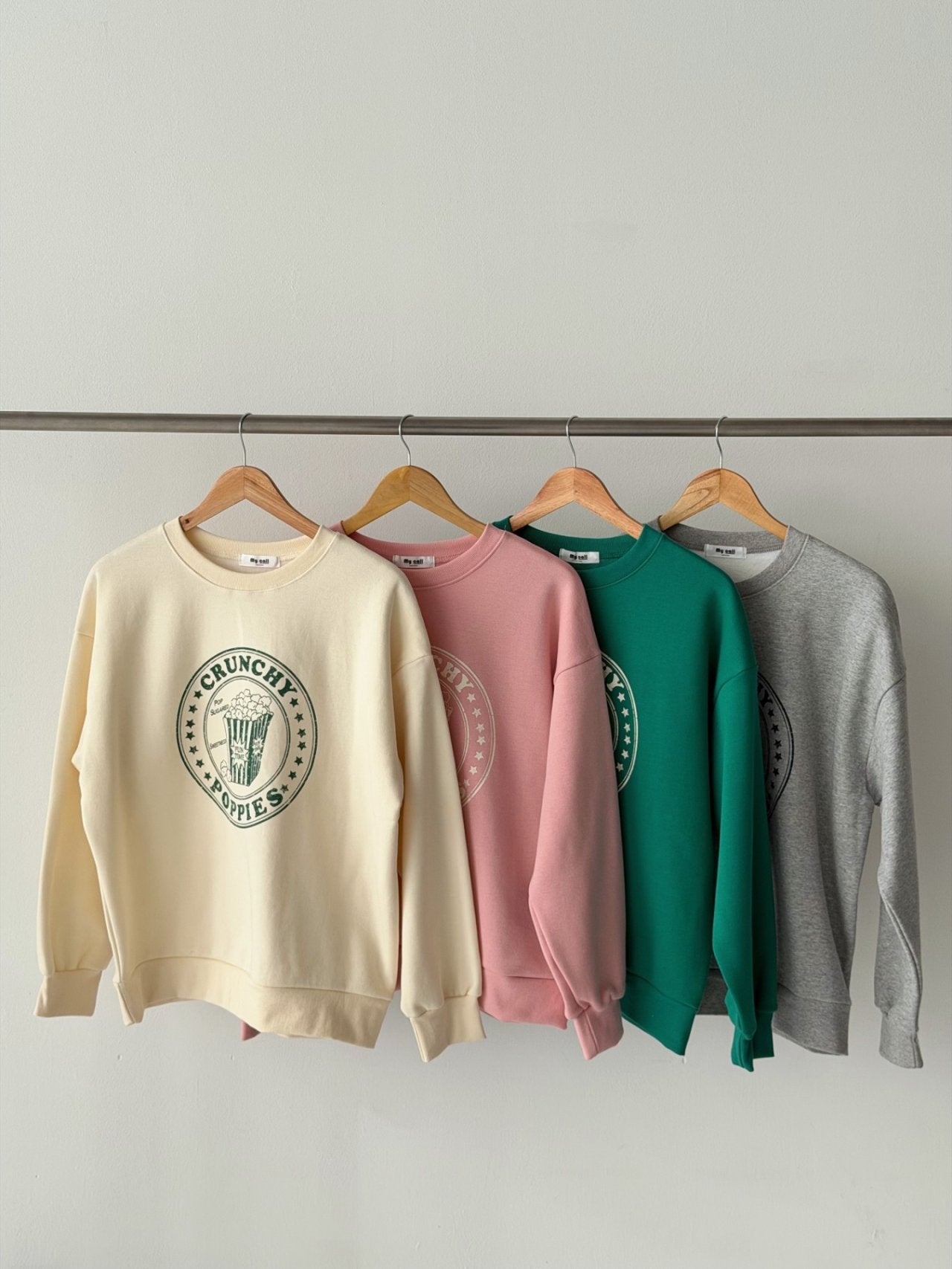 Crunchy Poppies Fleece Graphic Sweatshirt Made in Korea