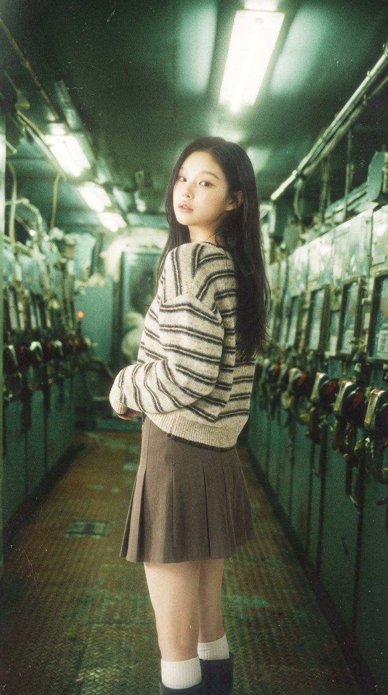 Soft Mood One-Shoulder Off Stripe Cardigan Wool Blend Made in Korea