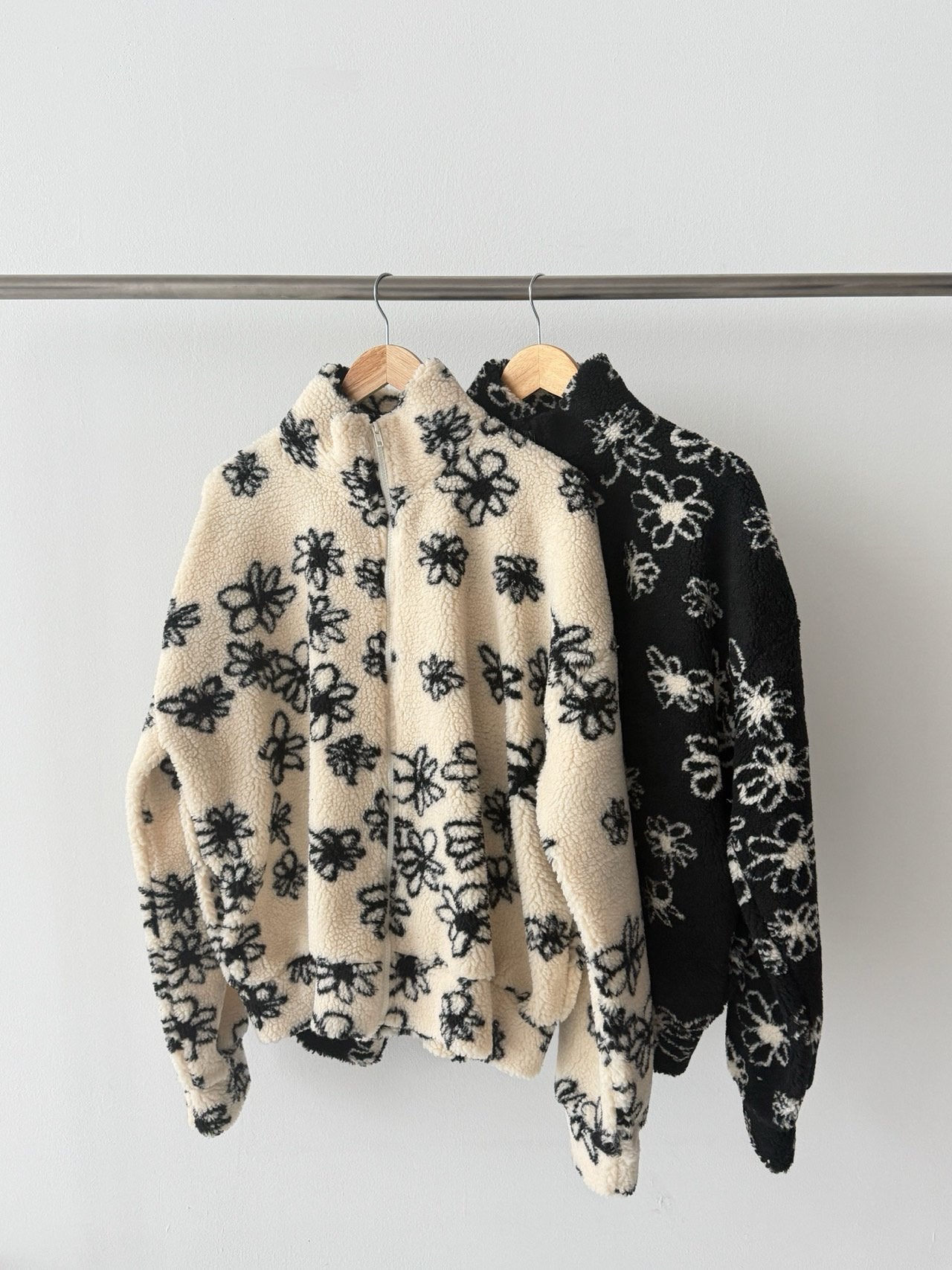 Fluffy Blossom Fleece Half-Zip Jacket