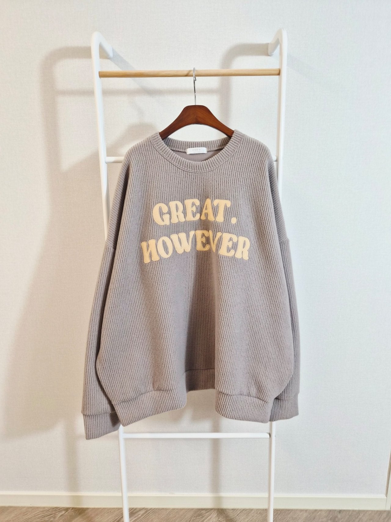 Great However Oversized Ribbed Sweatshirt – Made in Korea